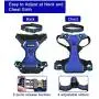 WINSEE Dog Harness No Pull, Pet Harnesses with Dog Collar, Adjustable Reflective Oxford Outdoor Vest, Front/Back Leash Clips for Small, Medium, Large, Extra Large Dogs, Easy Control Handle for Walking