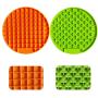 2 Pack Dog Lick Mat,Slow Feeder Cat Dog Bowls,Puzzle Feeder, Licking Mat Puzzle Food Dish,Snuffle Mat for Dogs,Interactive Dog Toys and Feeders Suit for Dogs and Cats(Green and Orange)