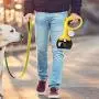 Hptmus Pooper Scooper Dog Pooper Scooper Pet Pooper Scooper for Large and Small Dogs Jaw Pooper Scooper with 15Pcs Garbage Bags, 1Pc Dog Leash（Yellow）
