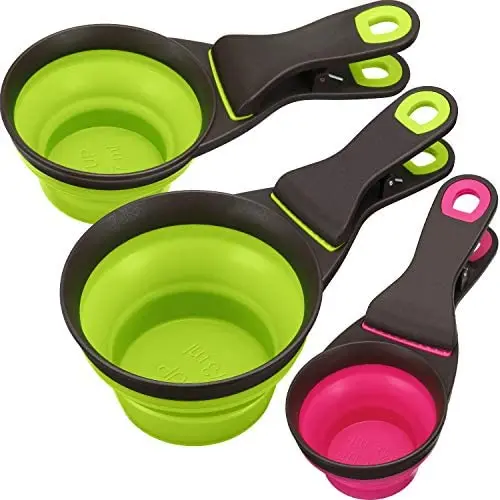 3 Pieces Collapsible Pet Scoop Silicone Measuring Scoops for Dog Cat Food Water in 3 Sizes (1 Cup, 1/2 Cup and 2 Cup Capacity) 3 Pieces Collapsible Pet Scoop Silicone Measuring Scoops for Dog Cat Food Water in 3 Sizes (1 Cup, 1/2 Cup and 2 Cup Capacity)