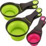 3 Pieces Collapsible Pet Scoop Silicone Measuring Scoops for Dog Cat Food Water in 3 Sizes (1 Cup, 1/2 Cup and 2 Cup Capacity)