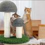 JAYLINNA Mushroom Cat Scratching Post Mini Cat Scratcher Small Cat Tree House Traning Toys for Cats Kittens Small Animals