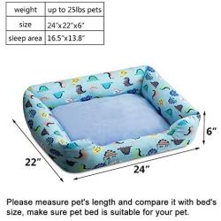 Hollypet Pet Bed for Dog and Cat Rectangle Plush Self-Warming Puppy Sofa Mat Cushion, Blue