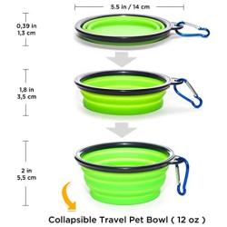 KEKS Small Dog Bowls Set of 2 Stainless Steel Bowls with Non-Skid & No Spill Silicone Stand for Small Dogs Cats Puppy & Collapsible Travel Pet Bowl