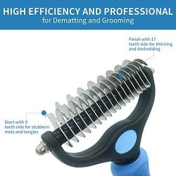 Dog Brush for Shedding Grooming & Cat Comb Set - 2 Sided Safe Dematting Pet Undercoat Rake for Dogs & Cats,Removing Mats & Tangles Hair, Cat Comb for Mats Hair Grooming Detangling