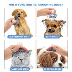 Dog Grooming Brush,Pet Shampoo Brush for Dogs and Cats,Pet Grooming Tool for Short and Long hair,Silicone Massage Bath Brush Promote Blood Circulation Pet Bath Massage Brush Removes Loose Hairs