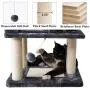 IBUYKE Cat Tree Tower Condo Cat Play Furniture 36.2'' with Sisal Scratching Posts and Board, Perches, Cat House, Dangling Balls, for Pet Cat Kitten, Light Gray Smoky Gray, UCT007 IBUYKE Cat Tree Tower Condo Cat Play Furniture 36.2'' with Sisal Scratching Posts and Board, Perches, Cat House, Dangling Balls, for Pet Cat Kitten, Light Gray Smoky Gray, UCT007