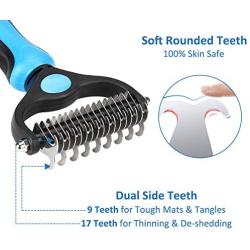 KAYI Dematting Dog Brush, Pet Grooming Brush for Dogs & Cats. Undercoat Rake Tangles Removing Deshedding Shedding Brush for Long Hair Large Dog