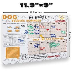 FLO PET Did You Feed The Dog? Feeding Reminder Refrigerator Magnet,Magnetic Dry Erase Sheet for Fridge,Daily Feeding Guidelines with Daily Indication Chart to Feed Your Puppy Adult Dog Cat.