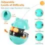 Pawaboo Cat Food Dispenser Treat Toys, Interactive Treat Dispensing Slow Feeder Pet Food Treat Ball, Funny Tumbler Style IQ Training Toy with Dual Rolling Balls & Detachable Wand for Cats Kitten, Blue