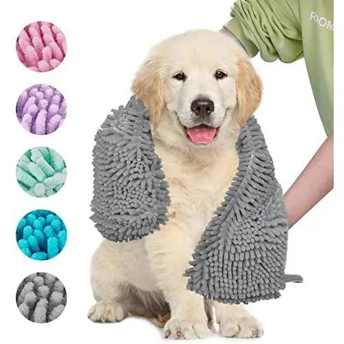Dociote Dog Towel Ultra Absorbent Super Shammy with Hand Pockets, Quick Dry Soft Microfiber Chenille Material Pet Bath Towels for Large, Medium, Small Dogs and Cats - Durable 33.5 x 23.5 inches Dociote Dog Towel Ultra Absorbent Super Shammy with Hand Pockets, Quick Dry Soft Microfiber Chenille Material Pet Bath Towels for Large, Medium, Small Dogs and Cats - Durable 33.5 x 23.5 inches