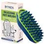 Bonza Cat and Dog Massage Brush, Easy to Clean Dog Bath Brush with Removable Screen, Soft Silicone Bristles are Gentle on Your Pet. Brushing for Medium to Long Haired Dogs and Cats
