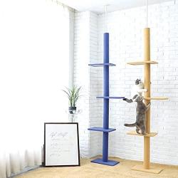 S-Lifeeling Cat Climbing Toys Tower Structures Cat Climber Tree Post Shelves Multilayer Platform Super Long Large Cat Climbing Tree Cat Tree Furniture Scratch