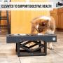 Pet Zone Designer Diner ADJUSTABLE Elevated Dog Bowls - Adjusts To 3 Heights, 2.75”, 8'', & 12 (Raised Dog Dish with Double Stainless Steel Bowls)