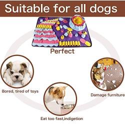 SINJEE Snuffle Mat for Dogs, Dog Snuffle Mat, Snuffle Mat for Small Large Dogs Easy to Fill and Machine Washable Training Mats Pet Activity/Toy/Play 28“X20”Mat,Gift Portable Bowl