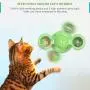 Apofly 1PC Windmill Cat Toy with LED Ball Suction Cup Portable Turntable Interaction Toy Scratch Hair Brush for Cats Kitty (Blue)