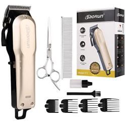 Baorun Dog Clippers, Professional Pet Grooming Kit - Rechargeable. Heavy Duty Cordless Clipper Low Noise for Small, Medium, and Large Dog, Cat, Horse and Other Pets