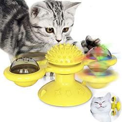 MBTRY Cats Ball Windmill Catnip Toy Interactive Chew Toys for Indoor Cat Turntable Teasing Interactive Toy, Funny Kitten Windmill Ball, Massage Scratching Tickle