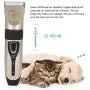 HERCHR Dog Grooming Clippers, USB Rechargeable Adjustable Pet Hair Trimmers with 4 Guard Combs(Without Battery), 1.77 x 7.2in