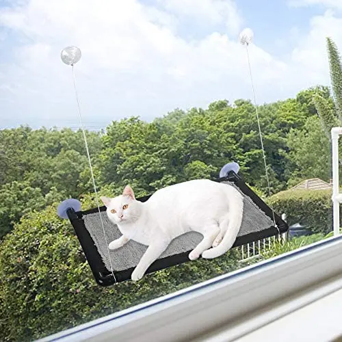 MLGB Cat Window Perch, Cat Window Hammocks Kitty Resting Seat with Strong Screw Knob Suction Cups Space Saving Mounted Cat Bed for Indoor Large and Small Cats Holds Up to 66 Lbs (Black Winter) MLGB Cat Window Perch, Cat Window Hammocks Kitty Resting Seat with Strong Screw Knob Suction Cups Space Saving Mounted Cat Bed for Indoor Large and Small Cats Holds Up to 66 Lbs (Black Winter)