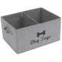 Large Canvas Dog Basket with lid 16.5''x12'' inch Storage for Dog Supplies - Perfect Puppy Storage bin for organizing Dog Doggie Toys and Accessories