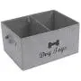 Large Canvas Dog Basket with lid 16.5''x12'' inch Storage for Dog Supplies - Perfect Puppy Storage bin for organizing Dog Doggie Toys and Accessories