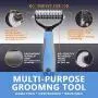 MCIGICM Pet Grooming Brush Deshedding Comb: 2 Sided Undercoat Rake for Cats & Dogs |Safe Dematting Comb | Demat Comb Removes Loose Undercoat,Mats,Tangles and Knots MCIGICM Pet Grooming Brush Deshedding Comb: 2 Sided Undercoat Rake for Cats & Dogs |Safe Dematting Comb | Demat Comb Removes Loose Undercoat,Mats,Tangles and Knots