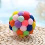 GLOGLOW Pet Balls Toys, Cat Colorful Handmade Plush Bouncy Ball with Catnip Interactive Bell Toys for Cats Kitten Training Playing Chewing