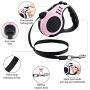Weewooday Valentines Day Dog Harness with Retractable Leash Pink Plaid Puppy Vest Harness for Small Medium Pet Dogs
