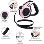 Weewooday Valentines Day Dog Harness with Retractable Leash Pink Plaid Puppy Vest Harness for Small Medium Pet Dogs