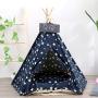 OTFTCWYP Pet Teepee Tent Dog Cat Toy House Portable Washable Pet Bed Star Pattern Not Contain Mat
