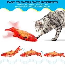 FPVERA 2 Pack Electric Fish Cat Toy Realistic Plush Moving Wagging Fish Cat Toys Simulation Interactive Cat Kitten Toys Perfect cat Kitty Kitten Gift for Grabbing, Biting, Chewing and Kicking