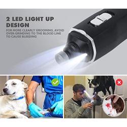 Pecute Large Dog Nail Grinder Rechargeable Electric Dog Nail Trimmer for Paw Grooming Gentle and Painless Nail Clippers for Medium and Large Dogs (2H Quick USB Charge 14H Long Work Time)