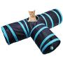 Toonol Foldable 3 Holes Pet Cat Tunnel Toys Indoor Outdoor Pet Cats Training Toy Kitten Rabbit Funny Play Tunnel House Toys