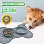 Dog Bowl Slow Feeder Fun Interactive Food Feeder with BPA Free Food Water Bowl Non-Spill Non-Skid Silicone Mat for Small Medium Dogs Cats and Pets