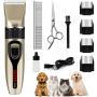 Dog Clippers,Dog Grooming Clipper Low Noise,Cordless Rechargeable Dog Hair Trimmer with LCD Display,Professional Pet Grooming Kit with 4 Comb Guides,Comb,Scissors for Small Medium Large Dog Cat Pet