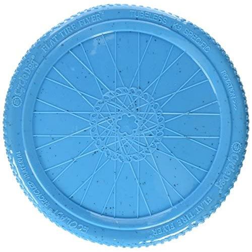 Cycle Dog Flat Tire Flyer-Flying Disc Dog Toy with Ecolast Recycled Material, Blue