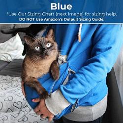 Pet Pouch Hoodie Small Pet Carrier - Dog Cat Pouch Hoodie Sweatshirt Kangaroo Pocket Holder - No Ears - Womens Fit