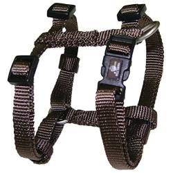 Hamilton B CFA MDBR Adjustable Comfort Dog Harness Fits Chest Size 20 to 30-Inch with Brushed Hardware Ring, Medium, Brown