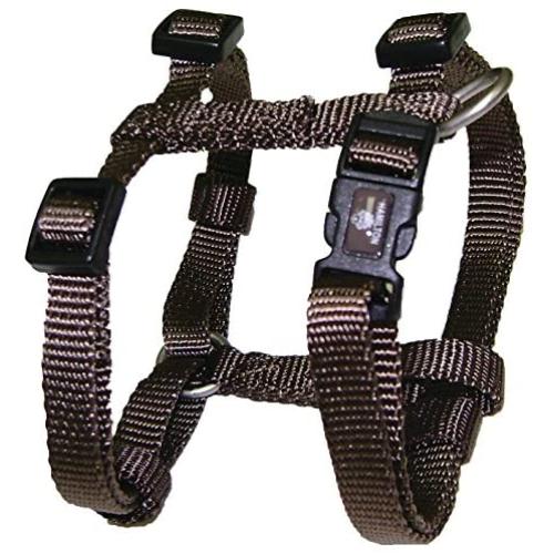 Hamilton B CFA MDBR Adjustable Comfort Dog Harness Fits Chest Size 20 to 30-Inch with Brushed Hardware Ring, Medium, Brown