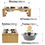 Prosumers Choice Bamboo Adjustable Height Dog Bowls and Stand - 4.7 to 7.7 Inches Tall
