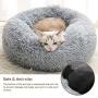 Donut Cuddler Cat Beds - Soft Short Plush Kitten Bed, Dog Bed for Indoor Pet Bed for Winter Comfy Warm Puppy Beds Comfortable Round Detachable Washable Anti-Slip Pet Beds for Medium Small Dogs Cats