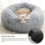 Donut Cuddler Cat Beds - Soft Short Plush Kitten Bed, Dog Bed for Indoor Pet Bed for Winter Comfy Warm Puppy Beds Comfortable Round Detachable Washable Anti-Slip Pet Beds for Medium Small Dogs Cats