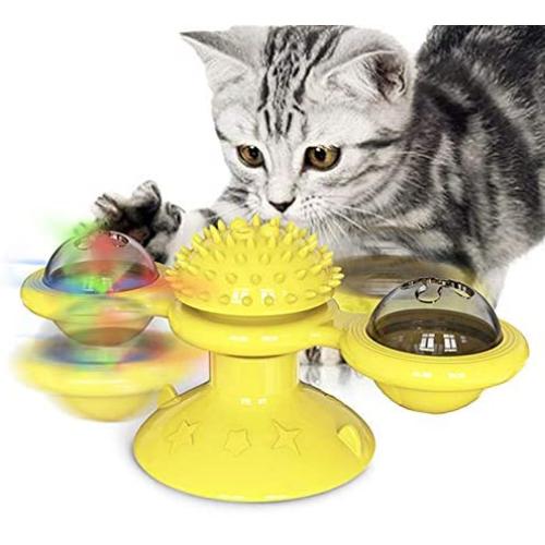 USWT Cat Toy Kitten Toys Cats Supplies, Interactive Puzzle Automatic Scratcher with Catnip Ball, Funny Feather Chase Hunting Toys for Indoor Kitty¡­