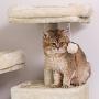 BEWISHOME Cat Tree with Sisal Scratching Posts, 2 Condos, Plush Perches, Jingly Balls and Hammock, Cat Condo Tower Furniture Kitty Kitten Activity Center Pet Play House Beige MMJ01M