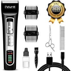 Dog Clippers Shaver 12V High Power for Thick Heavy Coats Quiet Plug-in Pet Electric Professional Hair Grooming Clippers kit with Guard Combs Brush for Dogs Cats