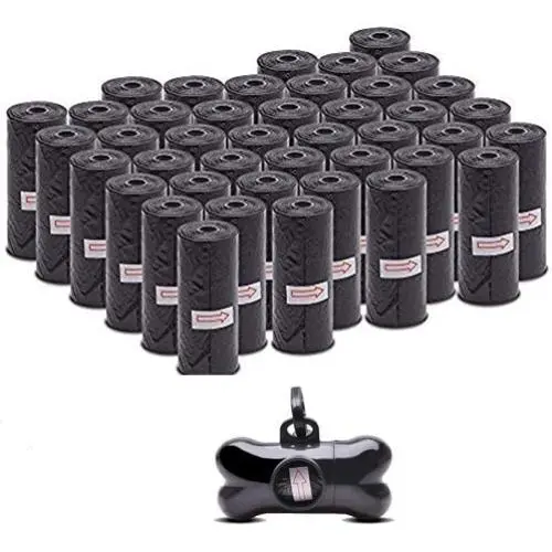 SDYK 450 Counts pet Poop Bags cat Dog garbage Waste Bags Earth-Friendly Large Black 30 Rolls with Dog Bone Waste Bag Dispenser(450 bags)