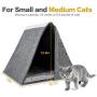 OPPODREAM Felt Cat House, 2 in 1 Cat House for Indoor, Foldable Pet House for Small and Medium Cats or Dogs, Gray