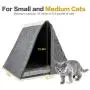 OPPODREAM Felt Cat House, 2 in 1 Cat House for Indoor, Foldable Pet House for Small and Medium Cats or Dogs, Gray OPPODREAM Felt Cat House, 2 in 1 Cat House for Indoor, Foldable Pet House for Small and Medium Cats or Dogs, Gray