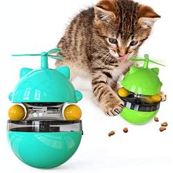 ocijf179 Pet Toy Kitten Turntable Tumbler Leaking Ball Food Feeder Funny Cat Stick Pet Supplies - Green